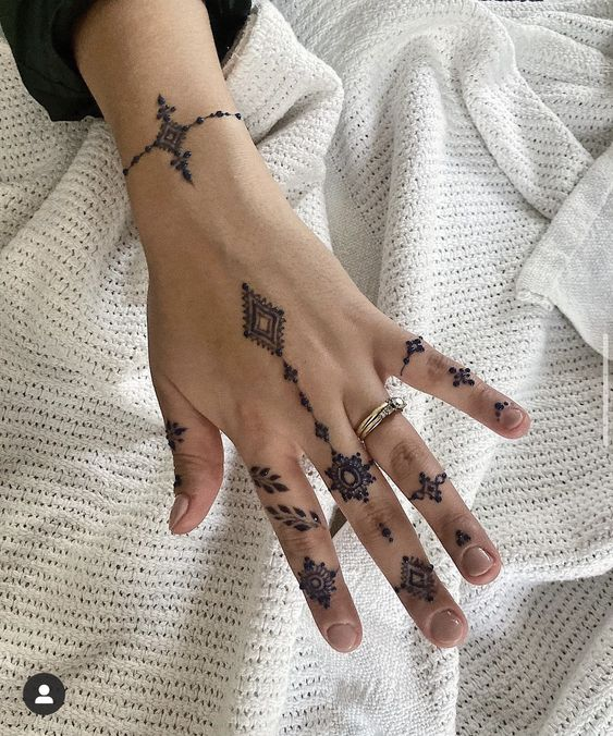 Flower Mehndi Designs for Fingers 4