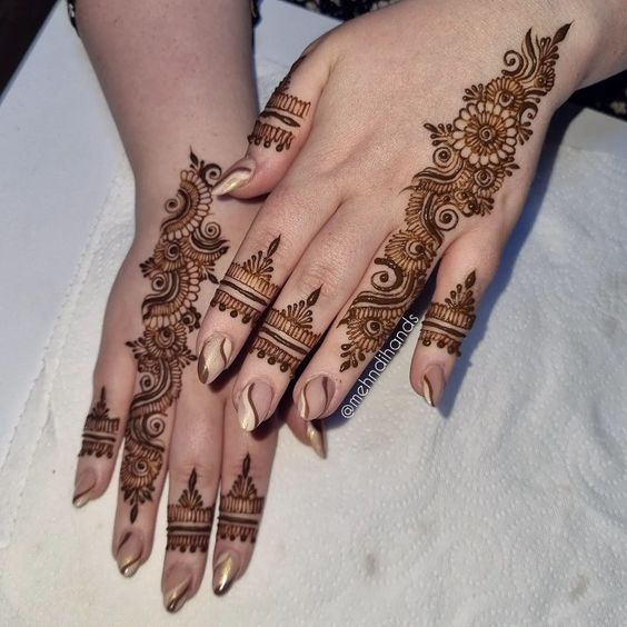 Flower Mehndi Designs for Fingers 8