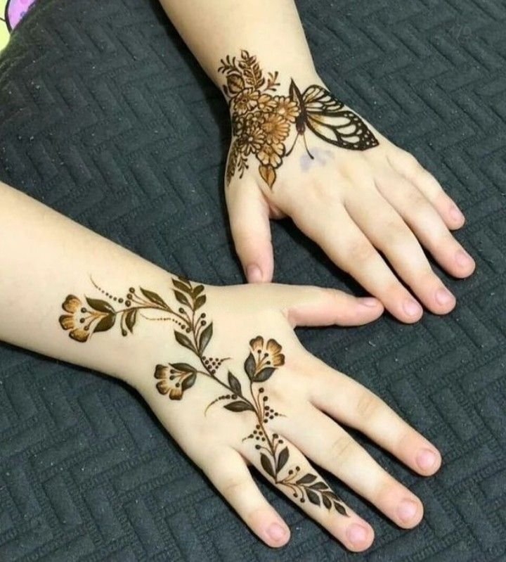 Mehndi Designs for Back Hands for Children 4