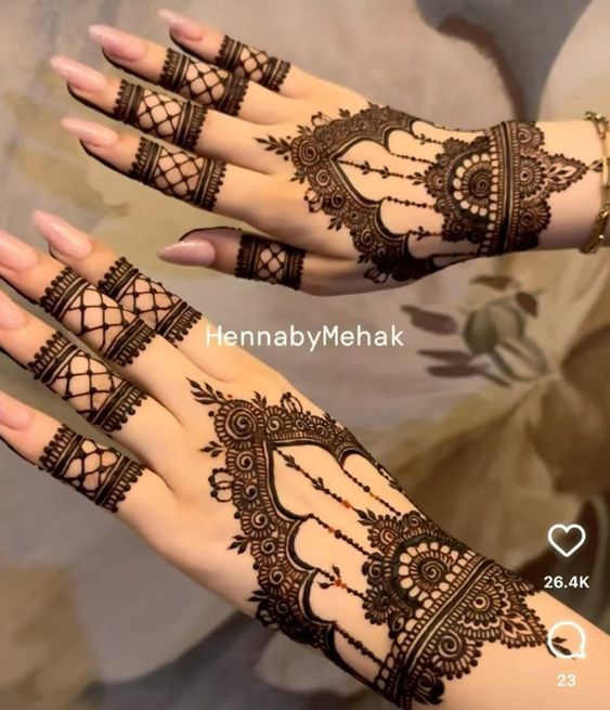 Mehndi Designs for Bridals for Back Hands 8
