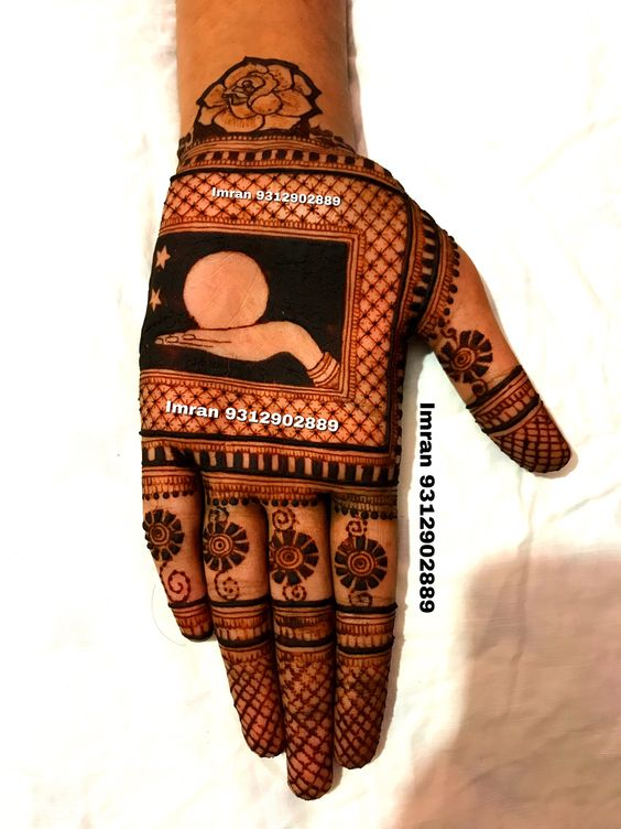 Unique Mehndi designs for kurwa chouth 1