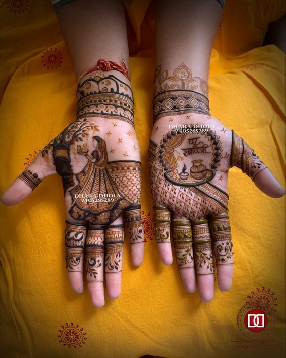 Unique Mehndi designs for kurwa chouth 5