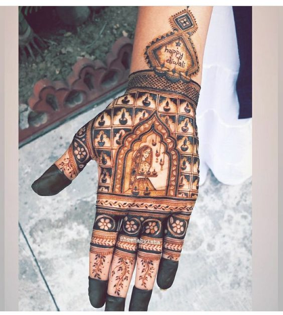 Full Hand Mehndi Designs for Kurwa Chouth 6