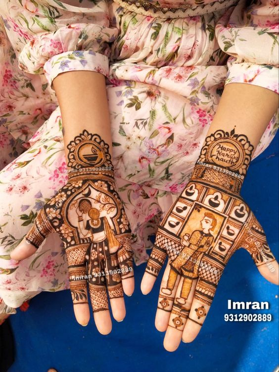 Full Hand Mehndi Designs for Kurwa Chouth 7