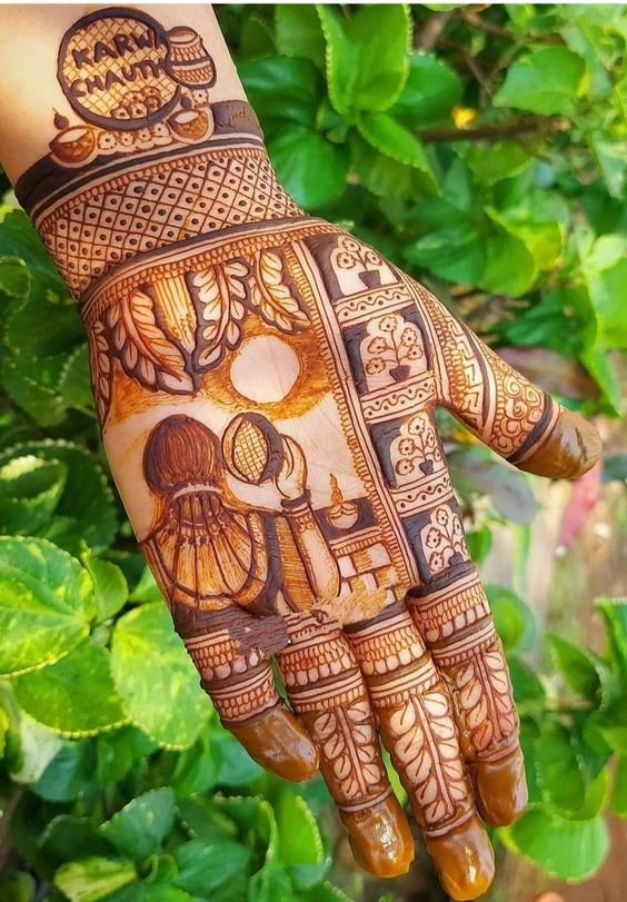 Full Hand Mehndi Designs for Kurwa Chouth 8