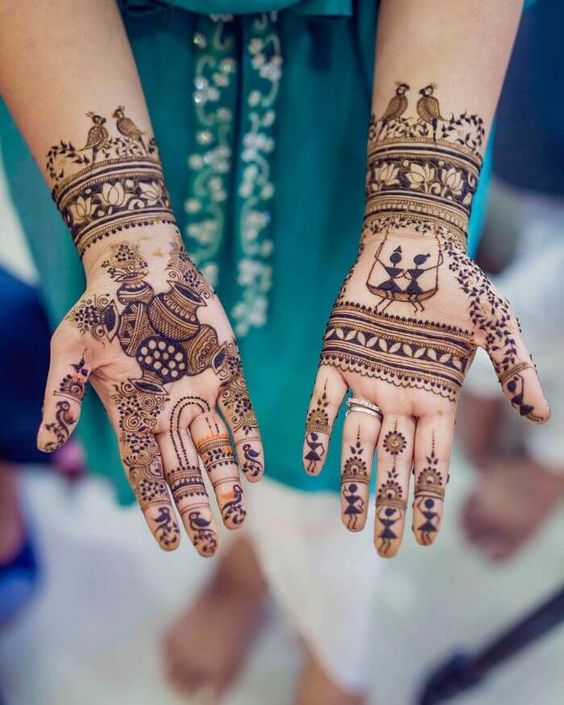 Teej Mehndi Designs for Front Hands 1
