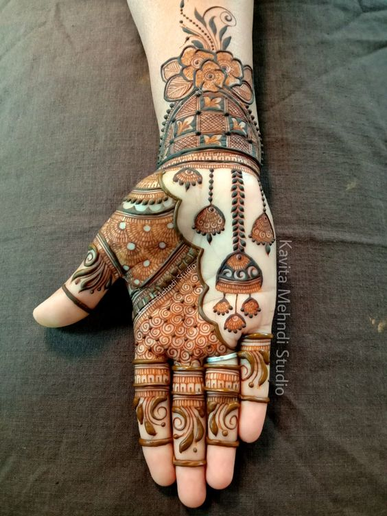 Teej Mehndi Designs for Front Hands 6