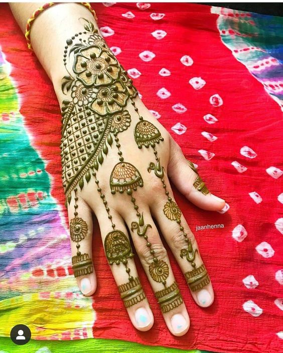 Teej Mehndi Designs for Back Hands 3