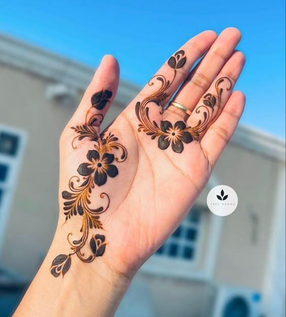 Unique Mehndi Design for Palm 2