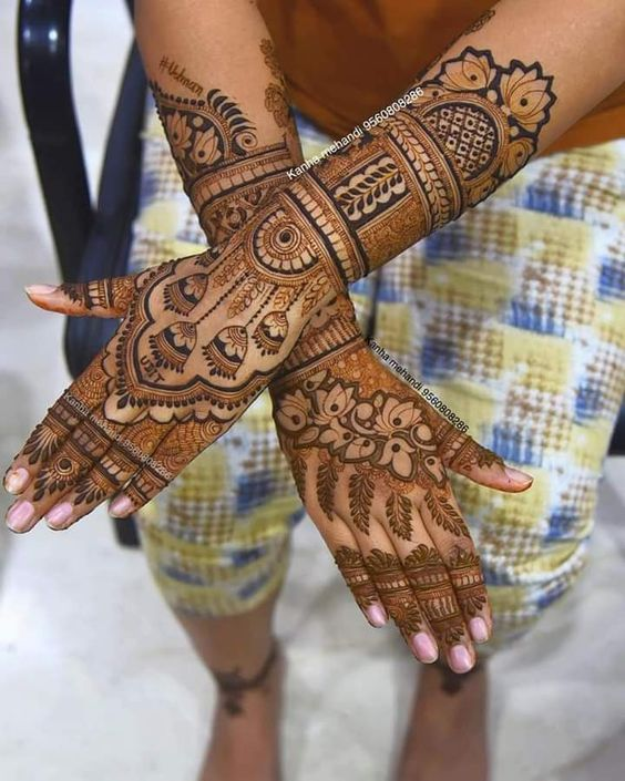 Teej Mehndi Designs for Back Hands 6