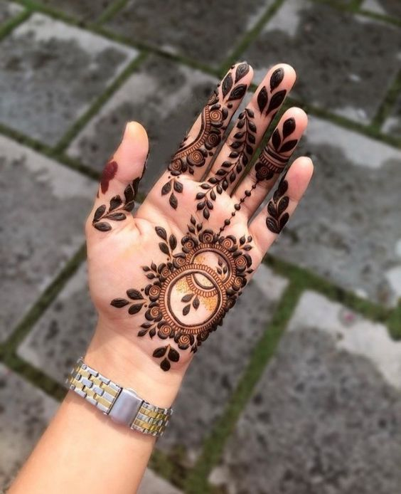 Simple Palm Mehndi Designs 12