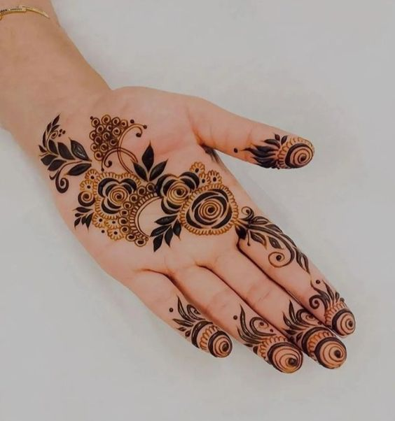 Unique Mehndi Design for Palm 7