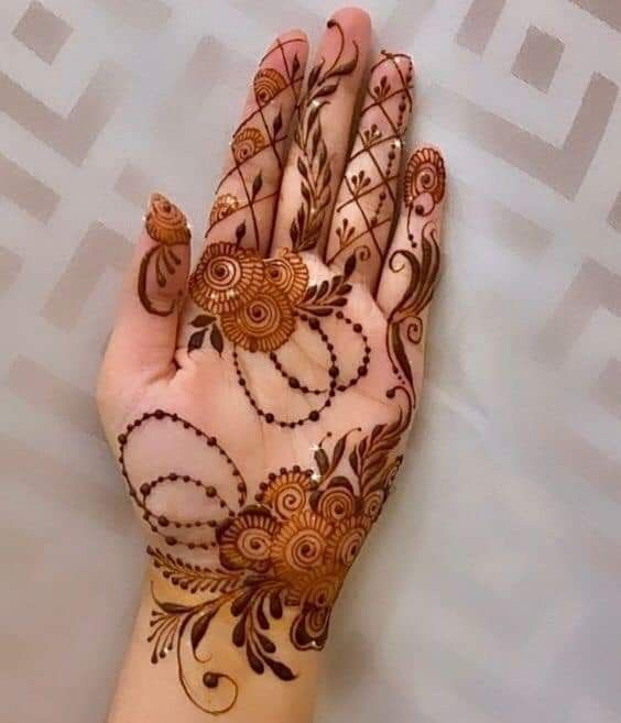 Unique Mehndi Design for Palm 9