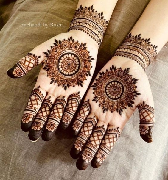 Tikki Mehndi Design for Front Hand 9