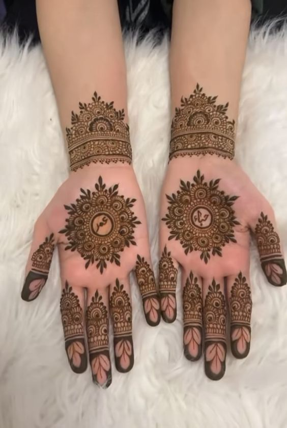 Tikki Mehndi Design for Front Hand 10