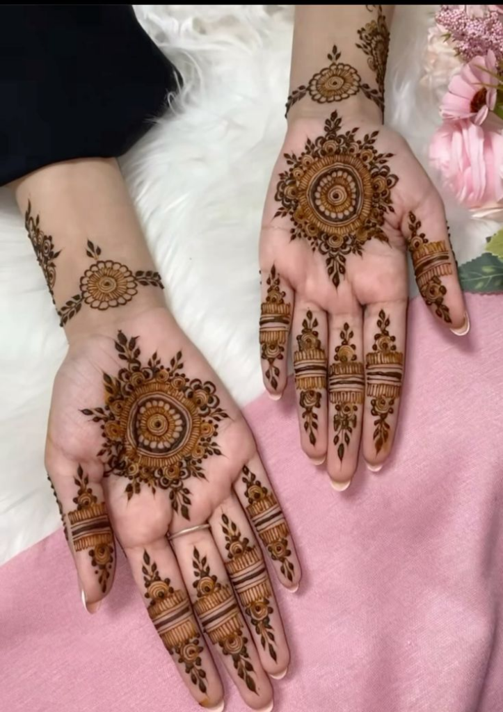 Tikki Mehndi Design for Front Hand 11
