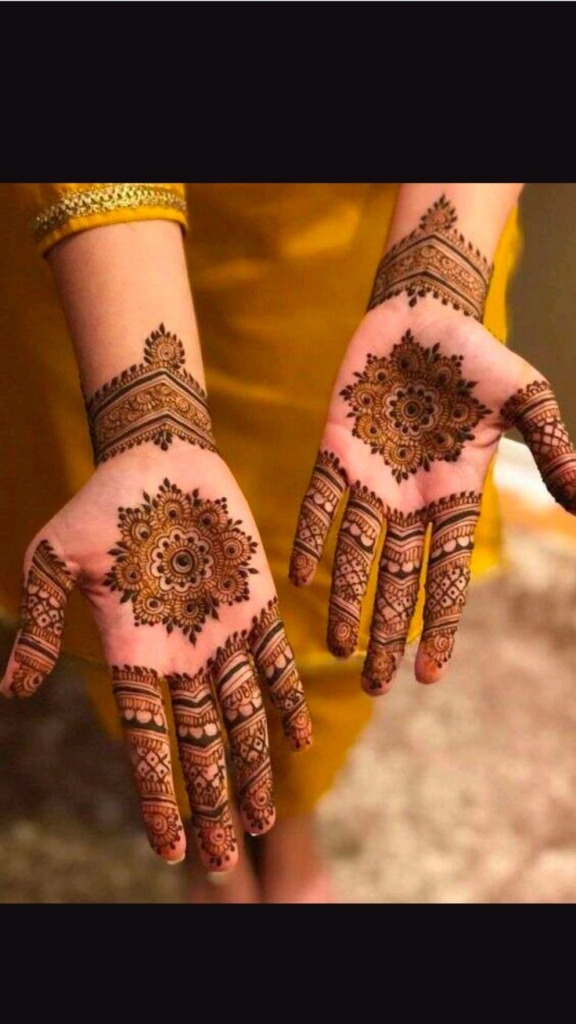 Tikki Mehndi Design for Front Hand 12