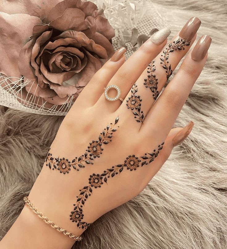 Unique Mehndi Designs for Back Hands 6