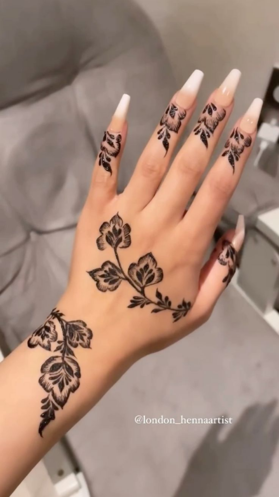 Unique Mehndi Designs for Back Hands 7