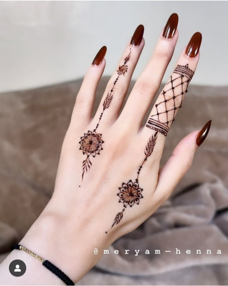 Unique Mehndi Designs for Back Hands 9