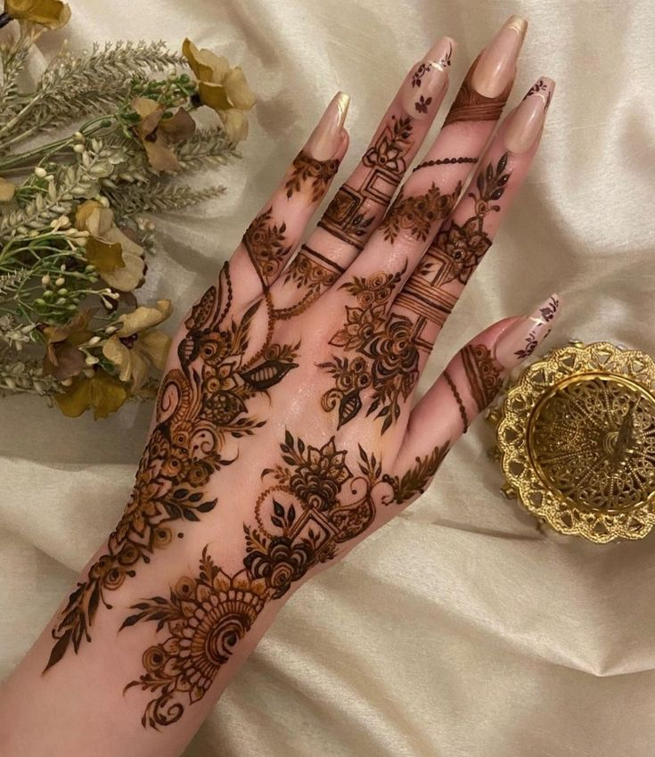 Beautiful Mehndi Designs for Back Hands 10