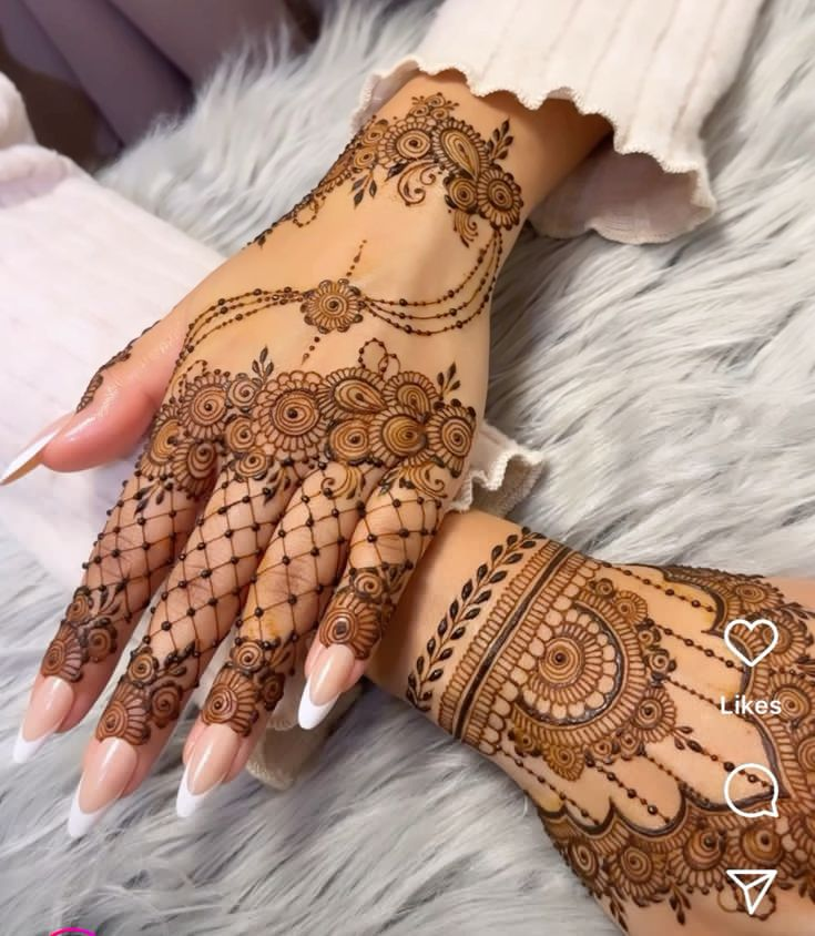 Beautiful Mehndi Designs for Back Hands 13