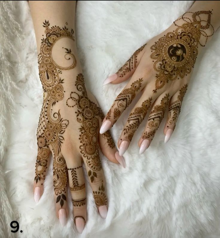 Beautiful Mehndi Designs for Back Hands 14