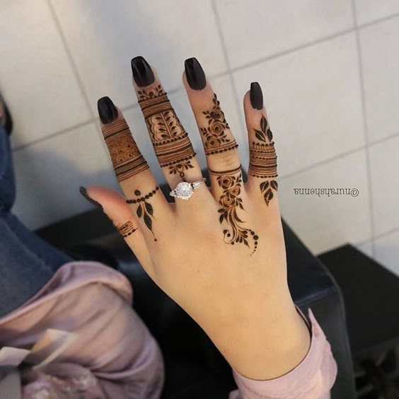 Mehndi Designs for Back Hands Fingers 1