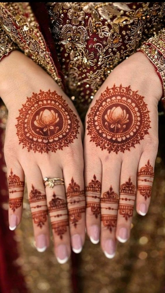 Lotus Mehndi Designs 15
