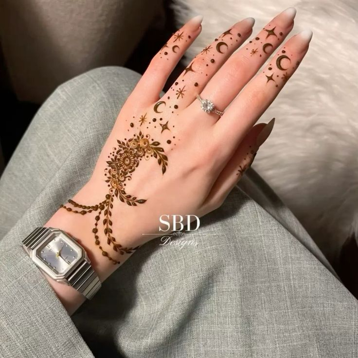 Back Hand Mehndi Designs for Chand Raat 9