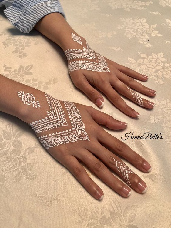  easy White Mehndi Designs 15