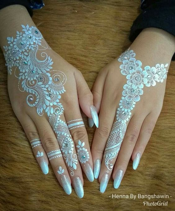 White Mehndi Designs 21