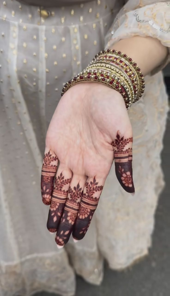 Front Finger Mehndi Design 5
