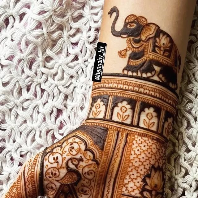 Elephant Mehndi Design 1