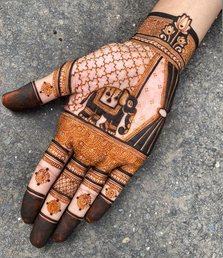 Elephant Mehndi Design 3