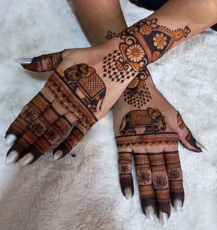 Elephant Mehndi Design 6