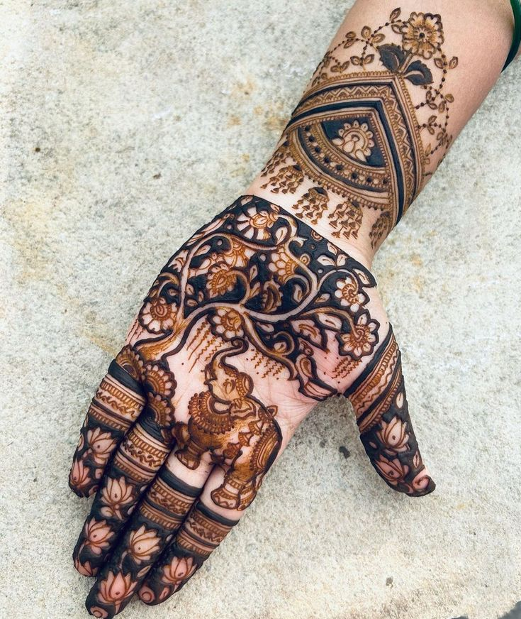 Elephant Mehndi Design 8
